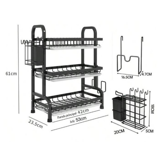🍽️✨ Organización y estilo en tu cocina  Escurridor Platero 3 Niveles 🏡💖